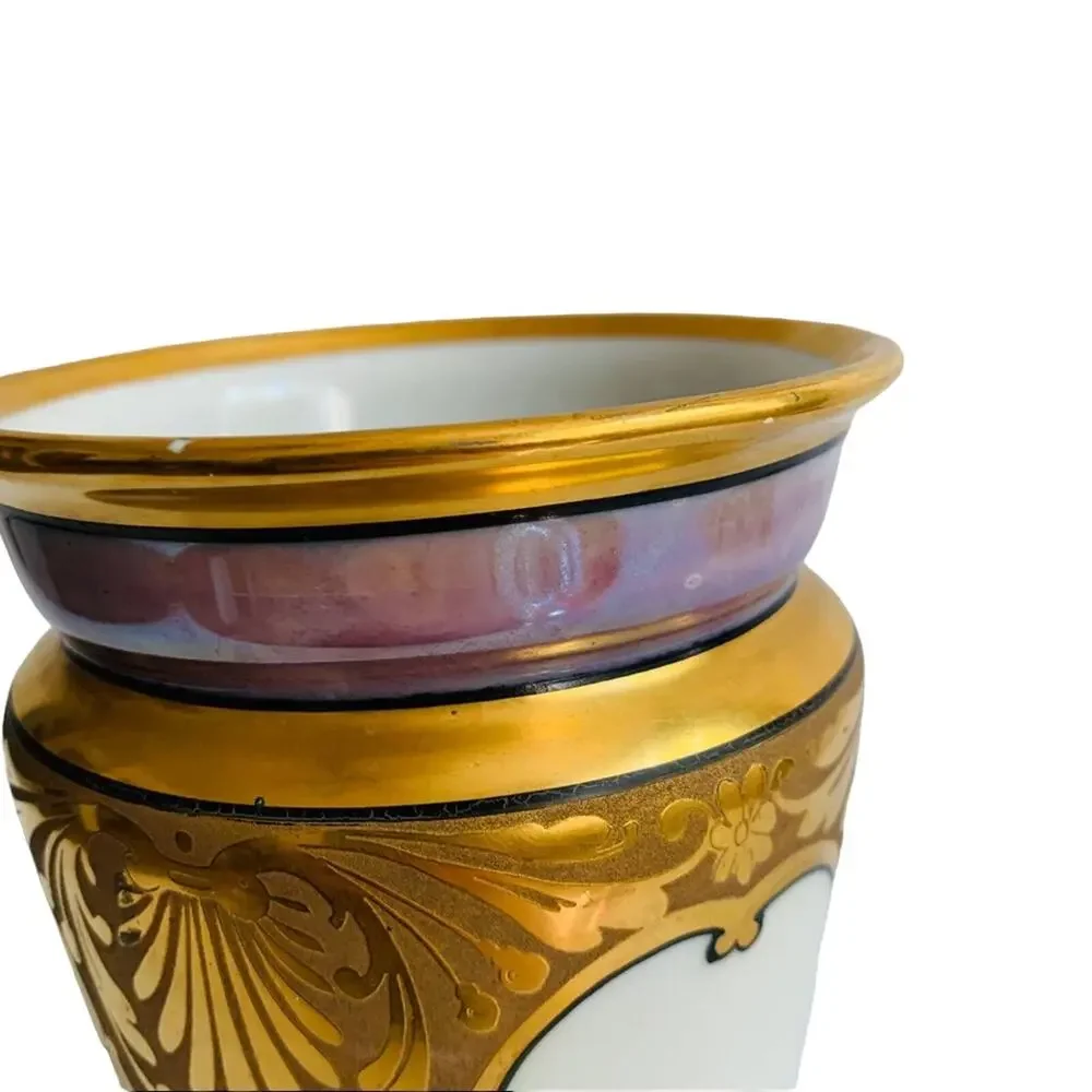 1930s STEINER STUDIOS CA Vase Art Deco 24k GOLD Glossy Antique PA ARZBERG